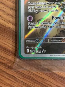 Alakazam Pokemon 009 Me: Mega Evolution Promo Holo Center Sealed - Image 3