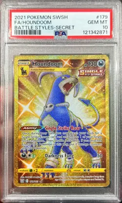 2021 Pokemon Battle Styles Houndoom Secret Gold Rare 179/163 PSA 10 Gem Mint - Image 1
