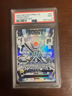 One Piece 2025 PRB02 Cross Guild Alternate Art Foil OP09-057 Buggy PSA 9 JP - Image 1