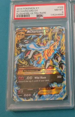 M Charizard EX Flash Fire Holo Card 108/111 Secret Edition PSA 8 - Image 1