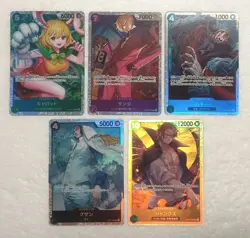 Lot of 5 Japanese ONE PIECE Cardgame Super Rare Card Set TCG - Image 1