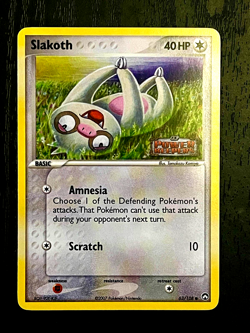 SLAKOTH HOLO POKEMON CARD 63/108 EX POWER KEEPERS STAMPED NEVER PLAYED NM- - Image 1
