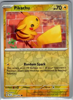 Pikachu 051/162 Reverse Holo SV05: Temporal Forces - Pokemon Card - NM - Image 1