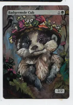 Badgermole Cub Altered Art Mtg Hand Painted Card Commander - Image 1