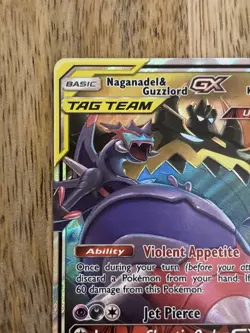 Naganadel & Guzzlord GX 158/236 Cosmic Eclipse Rare Holo Tag Team Pokemon Card - Image 3