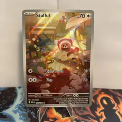 Stufful 154/132 Illustration Rare Pokemon ME01: Mega Evolution NM - Image 1