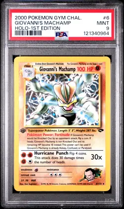 2000 POKEMON GYM CHALLENGE HOLO-1ST EDITION #6 GIOVANNI'S MACHAMP PSA 9 - Image 1
