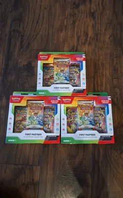 Pokemon TCG First Partner Illustration Collection Series 1 Box Lot x3 Sealed - Image 1