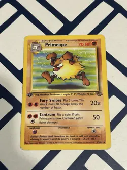 Primeape 43/64 1st Edition NM Near Mint Jungle Set Non-Holo Pokemon Card A - Image 1