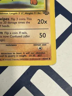 Primeape 43/64 1st Edition NM Near Mint Jungle Set Non-Holo Pokemon Card A - Image 2