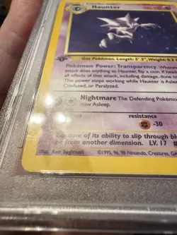 1999 POKEMON FOSSIL 1ST EDITION #6 HAUNTER-HOLO PSA 7 - Image 4