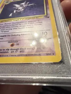 1999 POKEMON FOSSIL 1ST EDITION #6 HAUNTER-HOLO PSA 7 - Image 5