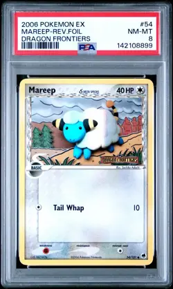 PSA 8 NM-MT 2006 POKEMON EX DRAGON FRONTIERS #54 Mareep Reverse Holo Foil - Image 1