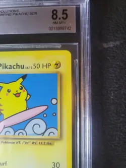 Pokemon XY Evolutions Surfing Pikachu Secret Rare 111/108 BGS 8.5 NM-MT 2016 - Image 4
