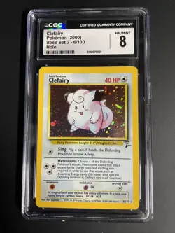 Clefairy Pokemon (2000) Base Set 2 - 6/130 Holo CGC 8 - Image 1