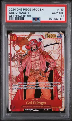 2024 ONE PIECE OP09-EMPERORS IN THE NEW WORLD ALTERNATE ART GOL D. ROGER PSA 10 - Image 1