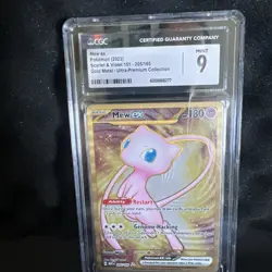 CGC 9 MINT Mew Ex 205/165 Gold METAL 151 UPC PROMO Pokemon Card - Image 2