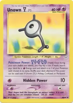 Unown Y 40/64 Neo Revelation Pokemon Card VLP - Image 1
