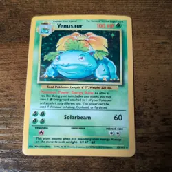 1999 Pokemon TCG Venusaur Base Set Holo Unlimited Rare Card 15/102 - Image 1