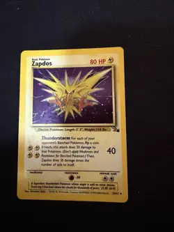 Pokemon TCG Zapdos Holo Rare Fossil MP - Image 1