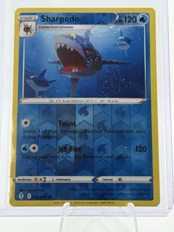 2021 Pokemon SHARPEDO #036/203 Rare Reverse Holo Evolving Skies - NP 🔥 - Image 1