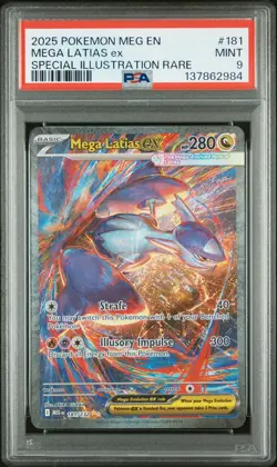 2025 Pokemon Mega Latias ex #181/132 Special Illustration Rare PSA 9 - Image 1