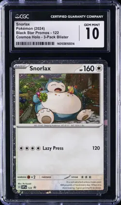 2024 POKEMON SVP EN-SV BLACK STAR PROMO #122 SNORLAX CGC 10 GEM MINT - Image 1