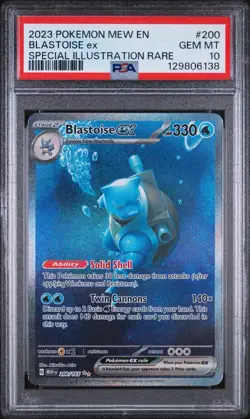 2023 POKEMON MEW EN-151 SPECIAL ILLUSTRATION RARE #200 BLASTOISE EX PSA 10 - Image 4