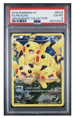 2016 POKEMON XY GENERATIONS RADIANT COLLECTION #RC29 FULL ART/PIKACHU PSA 6 - Image 1