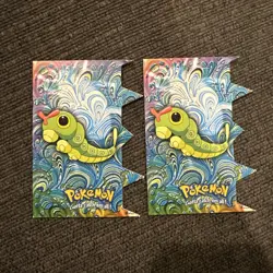 Pokemon Cards Topps 2000 - Caterpie #EV 1 of 12 - Die Cut Embossed Cards (2) - Image 1