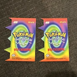 Pokemon Cards Topps 2000 - Caterpie #EV 1 of 12 - Die Cut Embossed Cards (2) - Image 2