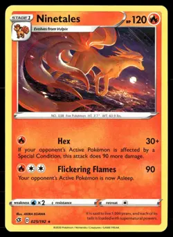Ninetales 025/192 Rebel Clash Pokemon NM - Image 1