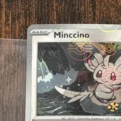 2025 Pokemon TCG Black Bolt 075/086 Minccino MASTER BALL REVERSE HOLO - Image 2