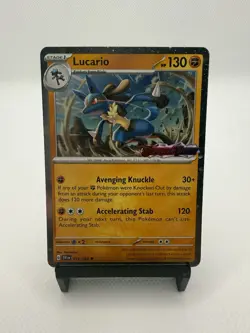 Pokemon Lucario 114/198 Cosmo Holo Stamped Scarlet Violet Promo - Image 1