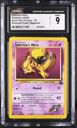 CGC 9 SABRINA'S ABRA Pokemon #19 WOTC PROMO NINTENDO POWER - Image 1