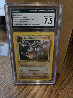 Pokemon Aerodactyl Fossil 1st Edition Prerelease Holo Promo CGC 7.5 01/62 - Image 1