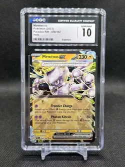 💥CGC GEM MINT 10💥 MEWTWO EX POKEMON PARADOX RIFT 058/182 - Image 1