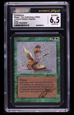 Alpha Cockatrice Signed AUTO 9 CGC 6.5 EX/NM+ MTG Magic Card 1993 Vintage - Image 1