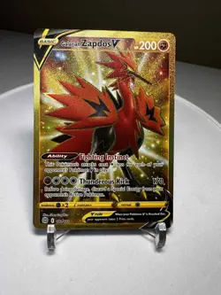 Pokemon TCG Galarian Zapdos V Sword & Shield: Brilliant Stars 182/172 Gold Rare - Image 1