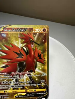 Pokemon TCG Galarian Zapdos V Sword & Shield: Brilliant Stars 182/172 Gold Rare - Image 4