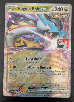 POKEMON ~ RAGING BOLT EX ~ 123/162 ~ PLAY STAMPED PRIZE PACK SERIES HOLO ~ NM - Image 1