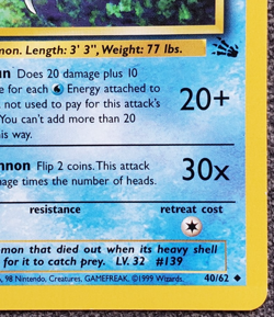 1st Edition Omastar - Fossil - #40/62 - Vintage Pokemon Card 1999 WOTC - Image 4