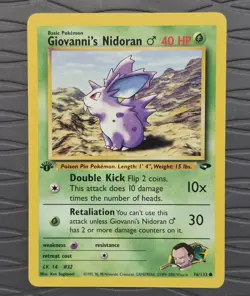 Giovanni's Nidoran 1st Edition 76/132 Gym Challenge Pokemon Card - Image 1