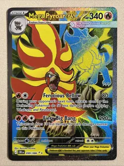 Pokemon Card - Mega Pyroar ex - Full Art Ultra Rare (099/086) Chaos Rising NM - Image 1