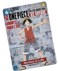 PRESALE One Piece Monkey.D.Luffy US College Basketball Promo Card Rutgers SGA - Image 1