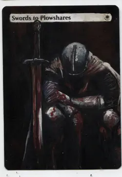 Swords to Plowshares Altered Art Mtg Hand Painted Card Commander - Image 1