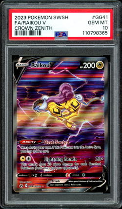 Raikou v Crown Zenith Galarian Gallery Holo Ultra Rare Card GG41/GG70 PSA 10 - Image 1