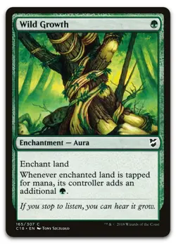 Wild Growth #165 (NM) Commander 2018 C18 Magic MTG - Image 1