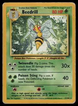 Beedrill 17/102 Base Set Rare Pokemon - Image 1
