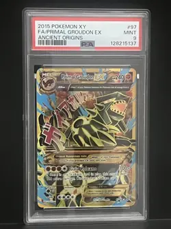 2015 POKEMON XY ANCIENT ORIGINS #97 FULL ART/PRIMAL GROUDON EX PSA 9 - Image 1